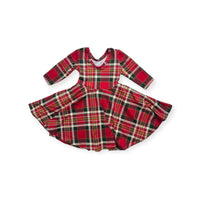 Elle Twirl Dress [3/4 Sleeve] in 'Classic Plaid' -Ready to Ship
