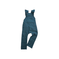 Gemma Ruffled Overalls in 'Spruce Linen' - Ready To Ship