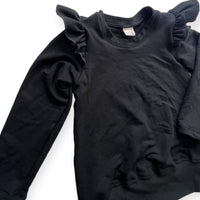 Flora Flutter Sweater- Child in  'Black Magic'- Ready to Ship