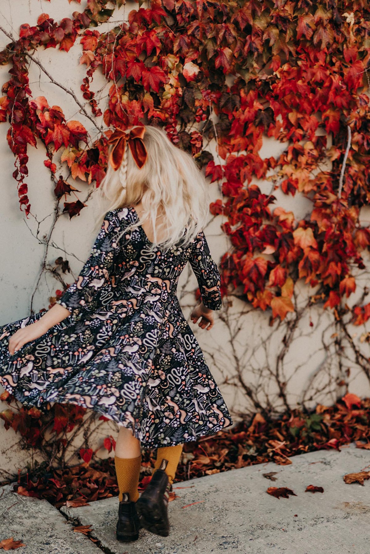 Elle Twirl Dress [3/4 Sleeve] in 'Spellbound' -Ready to Ship