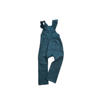 Gemma Ruffled Overalls in 'Spruce Linen' - Ready To Ship