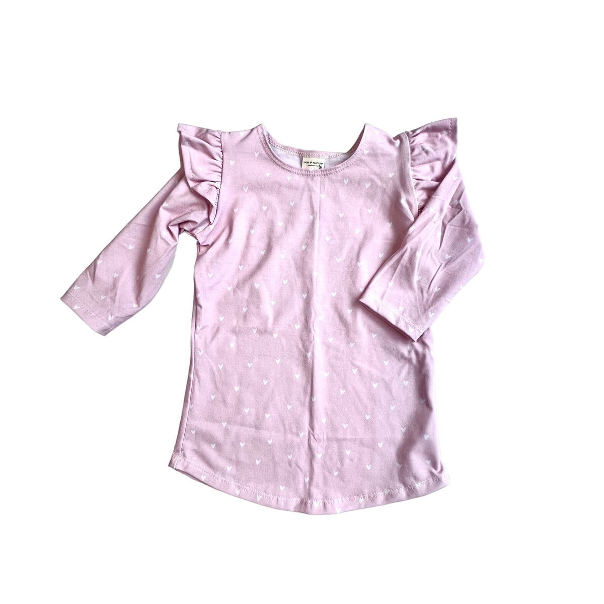 Millie Flutter Shirt in 'Dainty Hearts' - Ready To Ship