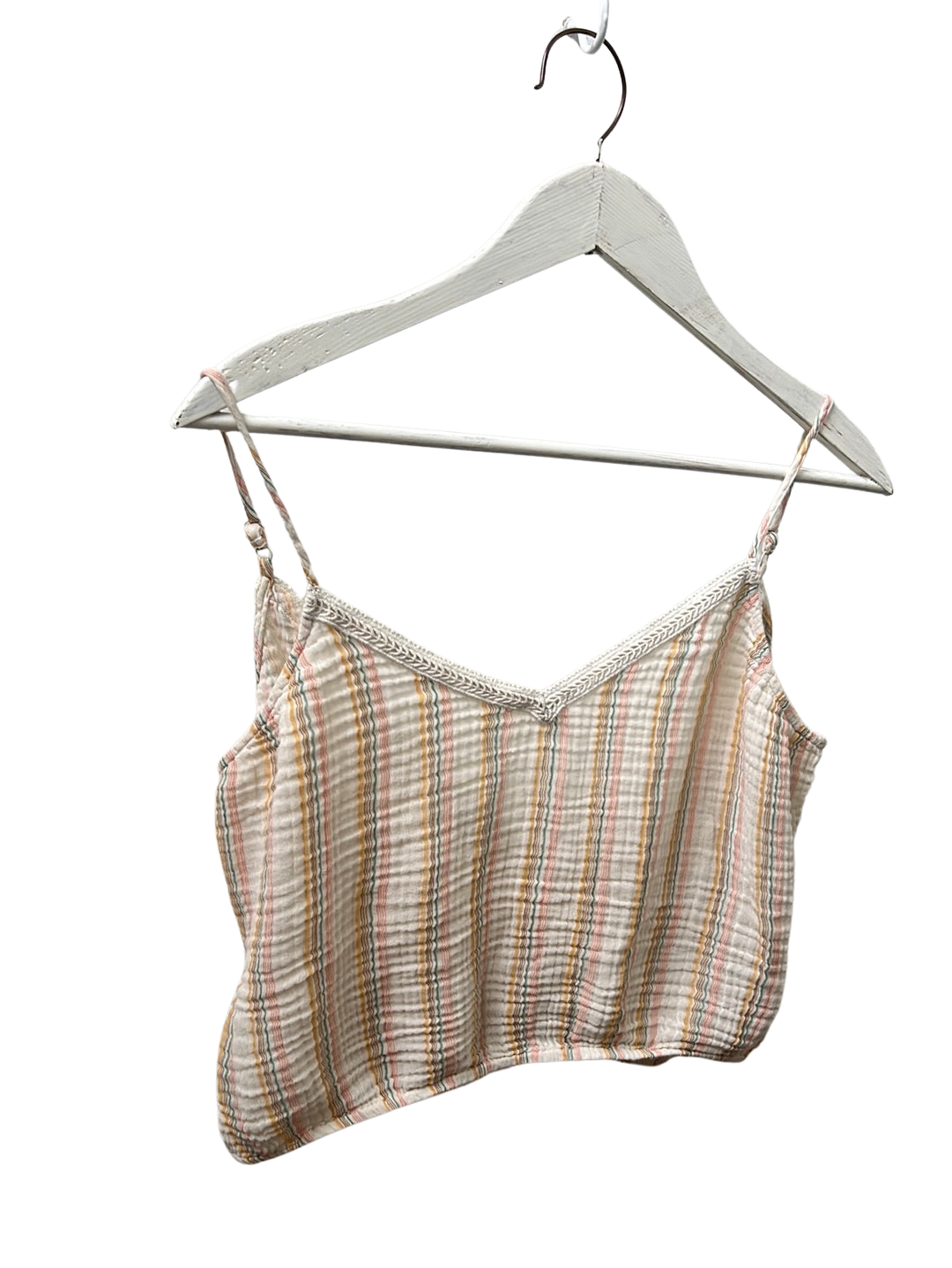 Aerie, Size L, Shirt, Cream Stripe