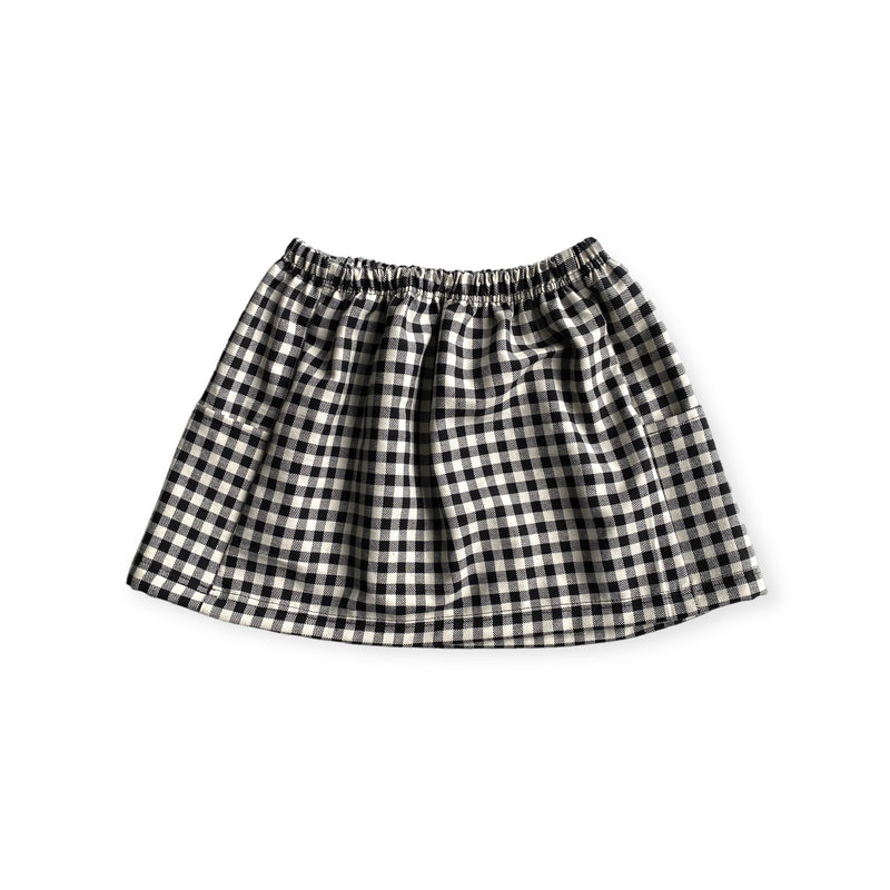 Christiana Skirt in 'Black And Ivory Check' - Ready To Ship