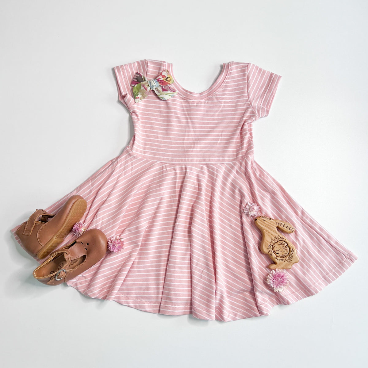 *PRESALE* Sunset Pink Stripe Bamboo Cotton Jersey - Made to Order