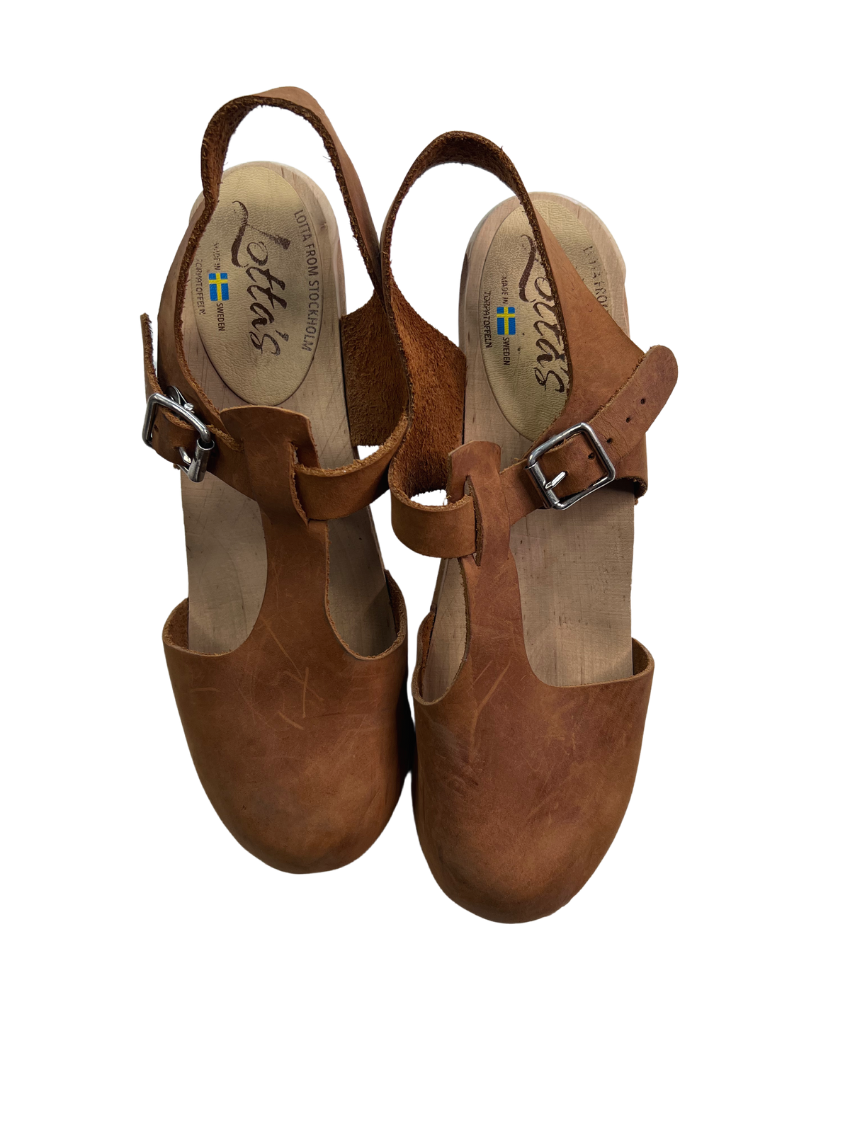 Lotta from Stockholm | T-Strap Clogs| Brown  | Pre-Loved