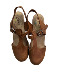 Lotta from Stockholm | T-Strap Clogs| Brown  | Pre-Loved