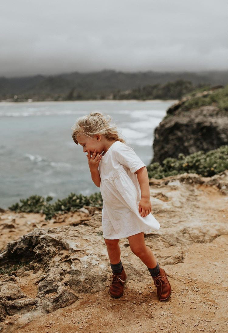 Nora Short-Sleeved Tunic with  Pockets  in ‘Petite Citron' - Ready To Ship