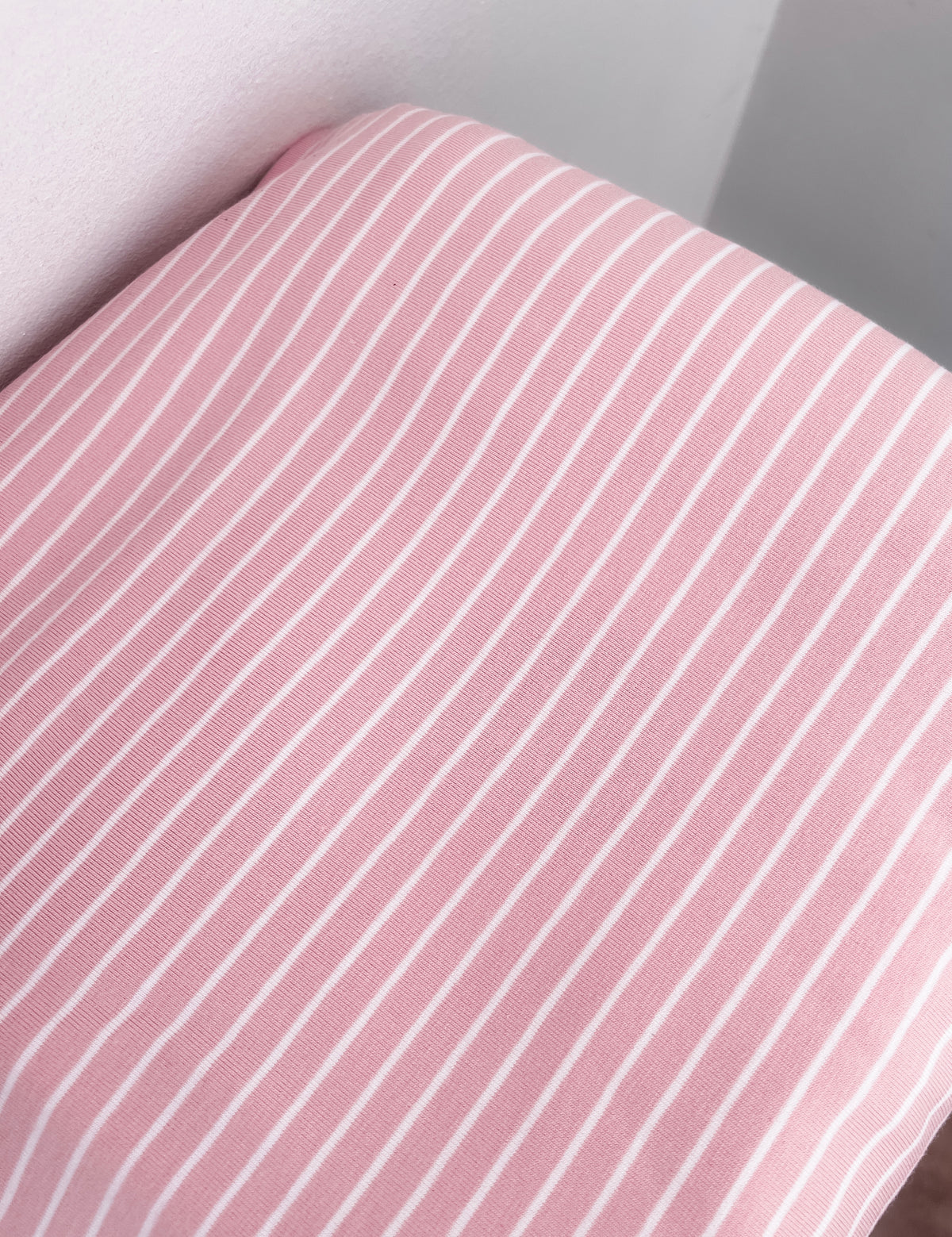 *PRESALE* Sunset Pink Stripe Bamboo Cotton Jersey - Made to Order
