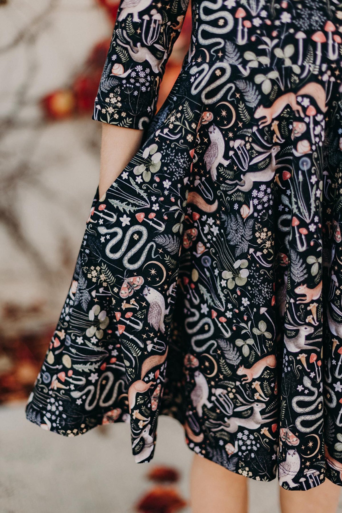 Elle Twirl Dress [3/4 Sleeve] in 'Spellbound' -Ready to Ship