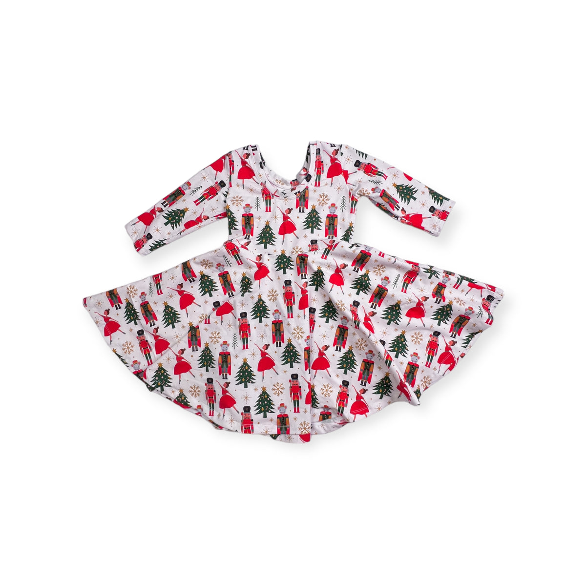 Elle Twirl Dress [3/4 Sleeve] in 'Nutcracker' -Ready to Ship