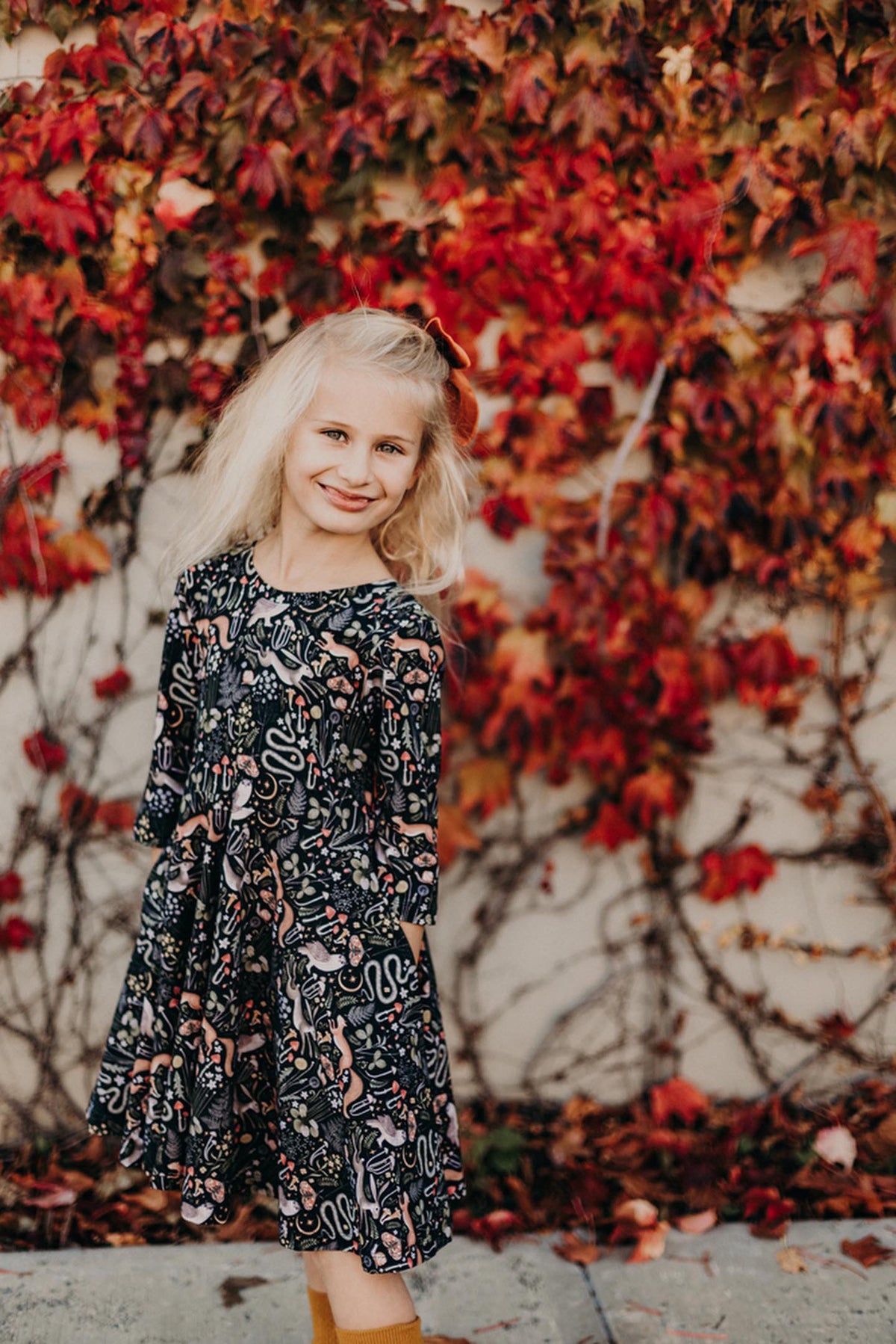 Elle Twirl Dress [3/4 Sleeve] in 'Spellbound' -Ready to Ship