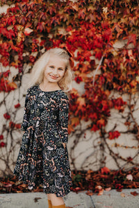 Elle Twirl Dress [3/4 Sleeve] in 'Spellbound' -Ready to Ship