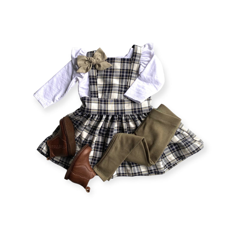 Heidi Pinafore in 'Starry Night Plaid' - Ready To Ship