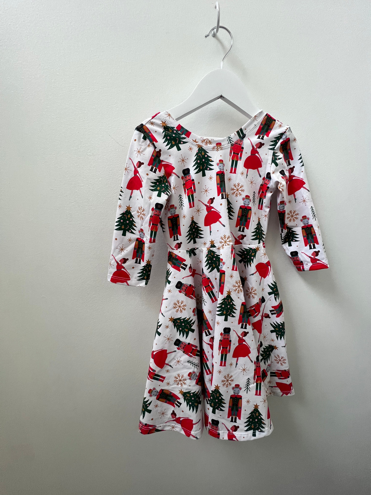 Elle Twirl Dress [3/4 Sleeve] in 'Nutcracker' -Ready to Ship