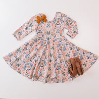 Elle Twirl Dress [3/4 Sleeve] in 'Mountain Floral' - Made to Order