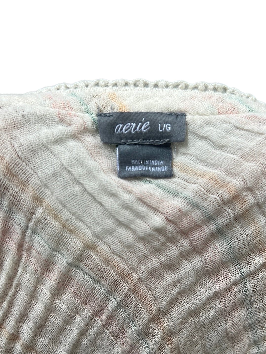 Aerie | Size L | Shirt | Cream Stripe | Pre-Loved