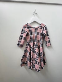 Elle Twirl Dress [3/4 Sleeve] in 'Biscotti Plaid' -Ready to Ship
