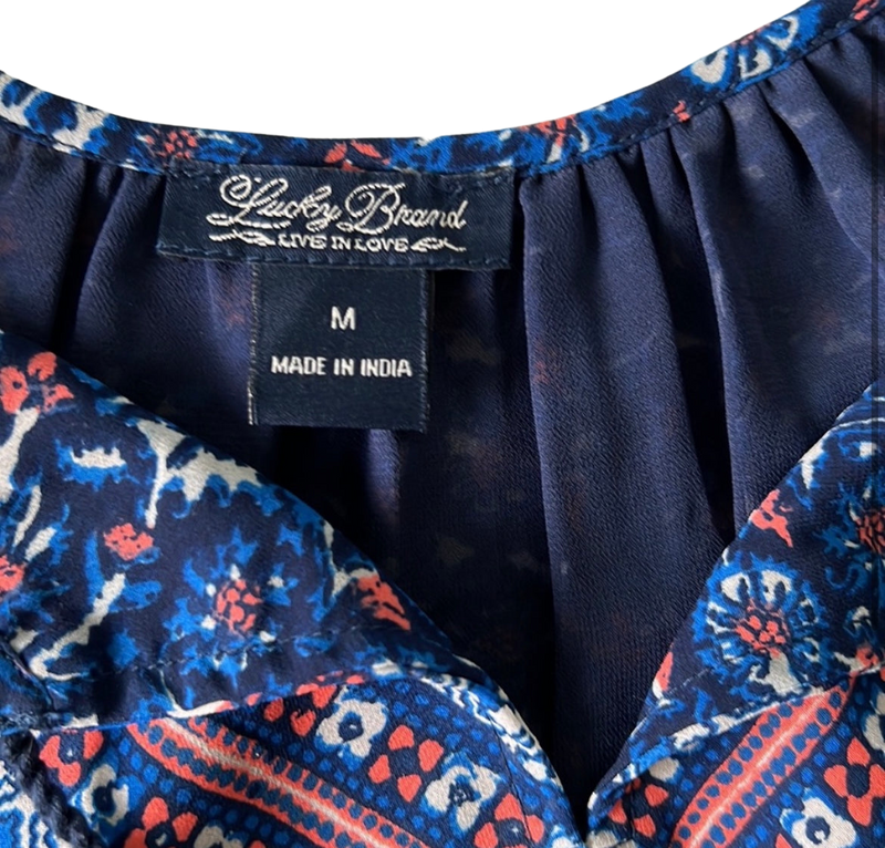 Lucky Brand| Size M | Dress | Blue Print | Pre-Loved
