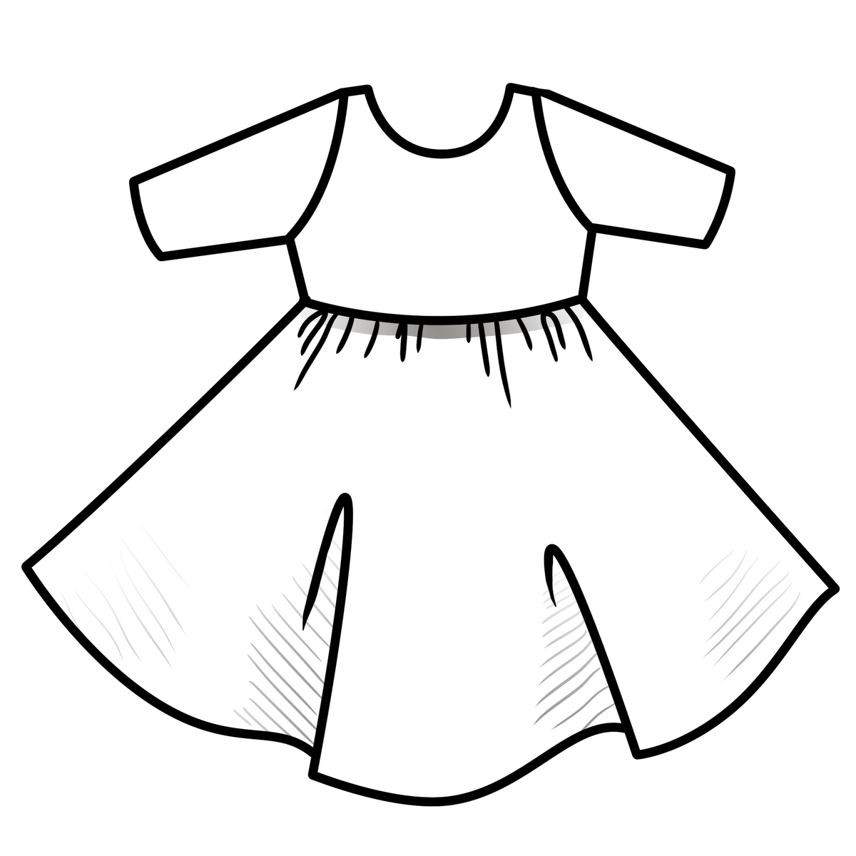 Elle Twirl Dress [3/4 Sleeve] in 'Dainty Hearts' -Ready to Ship