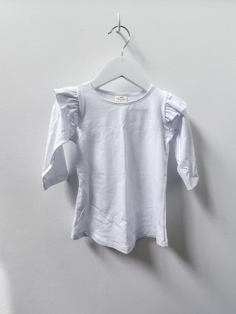 Millie Flutter Shirt in 'Cloud' - Ready To Ship