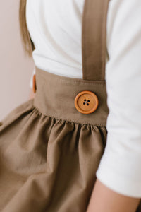 Savannah Suspender Skirt in ‘Spruce Linen ’- Ready to Ship