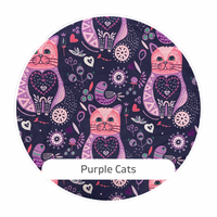 *PRESALE* Purple Cats-  Print Cotton/Spandex Jersey