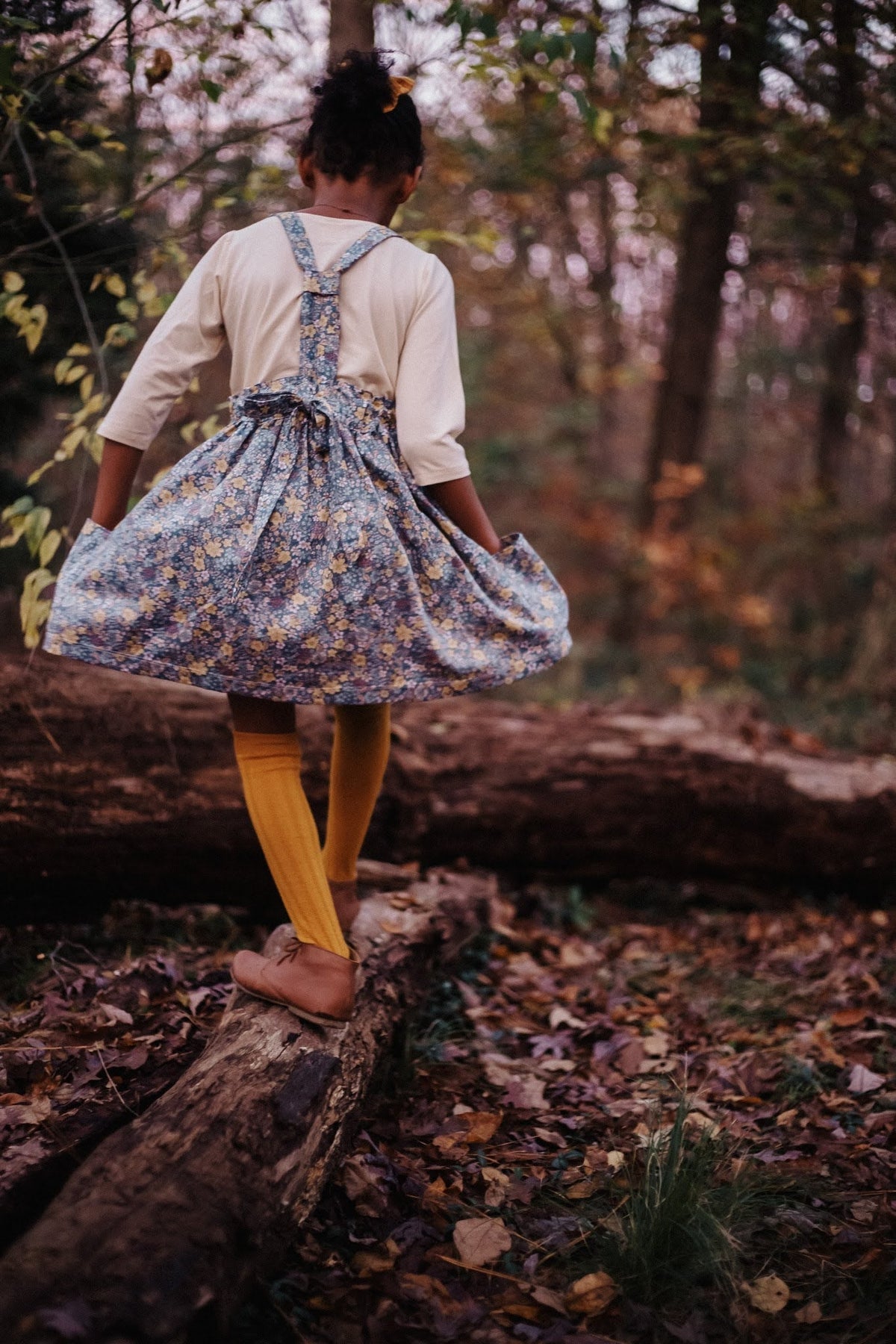 Savannah Suspender  Skirt in ‘Little Garden'- Ready to Ship