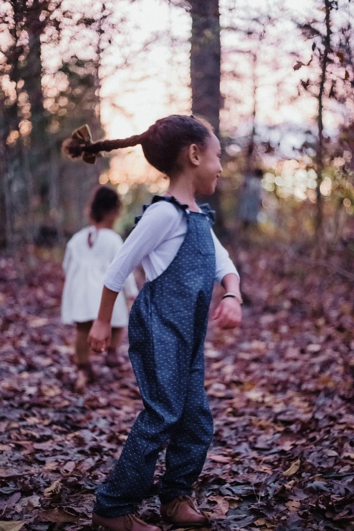 Gemma Ruffled Overalls in 'Milk and Cookies Plaid' - Ready To Ship