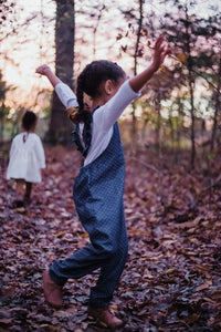 Gemma Ruffled Overalls in 'Spruce Linen' - Ready To Ship