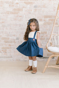 Savannah Suspender  Skirt in ‘Little Garden'- Ready to Ship