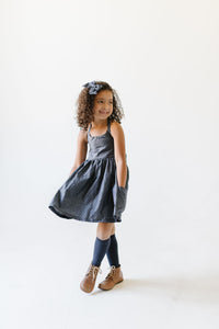 Freya Dress with Market Pockets in 'Reclaimed Pindot Floral' - Ready To Ship