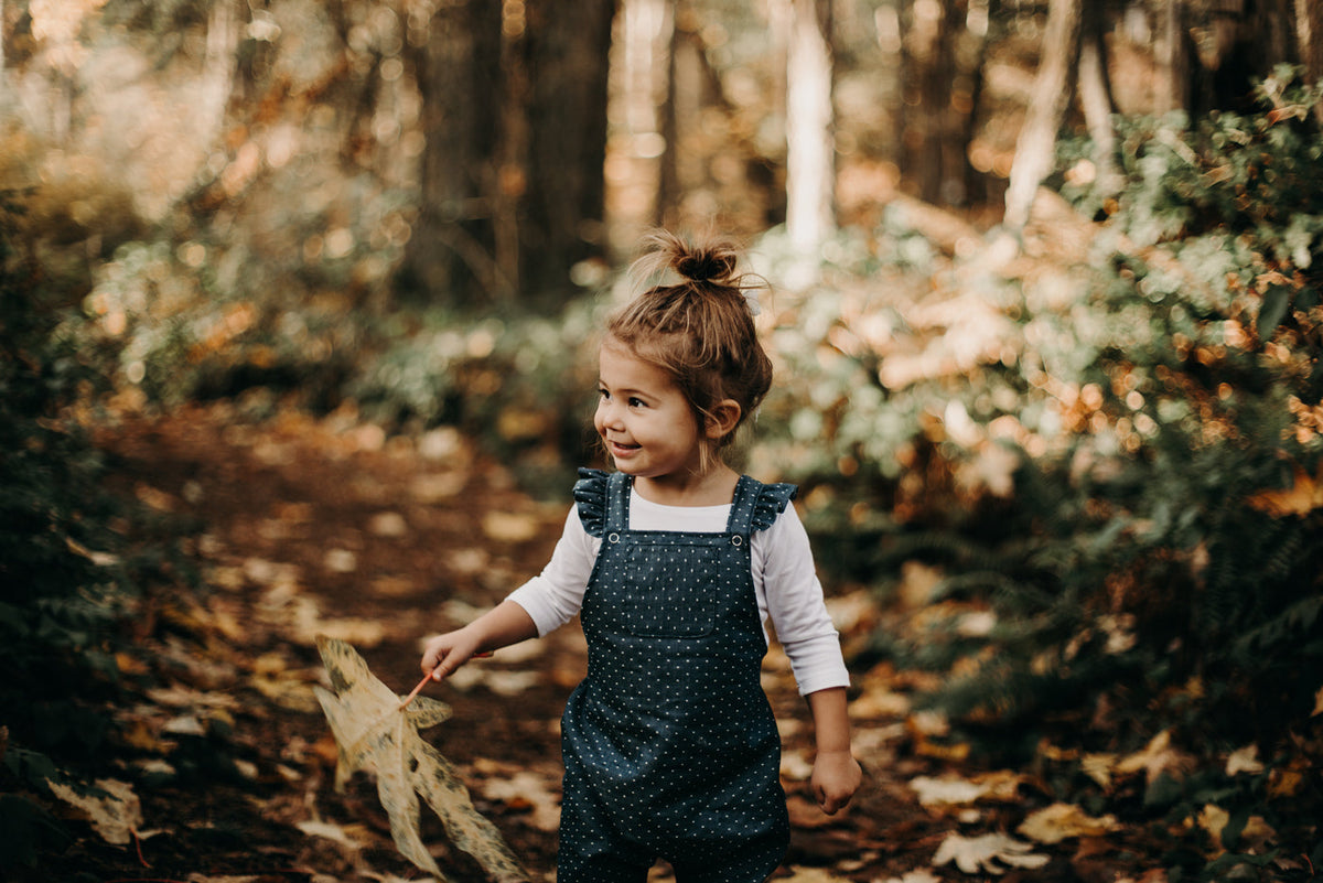 Gemma Ruffled Overalls in 'Spruce Linen' - Ready To Ship