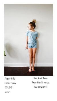 Pocket Tee in 'Cerulean' - Ready to Ship