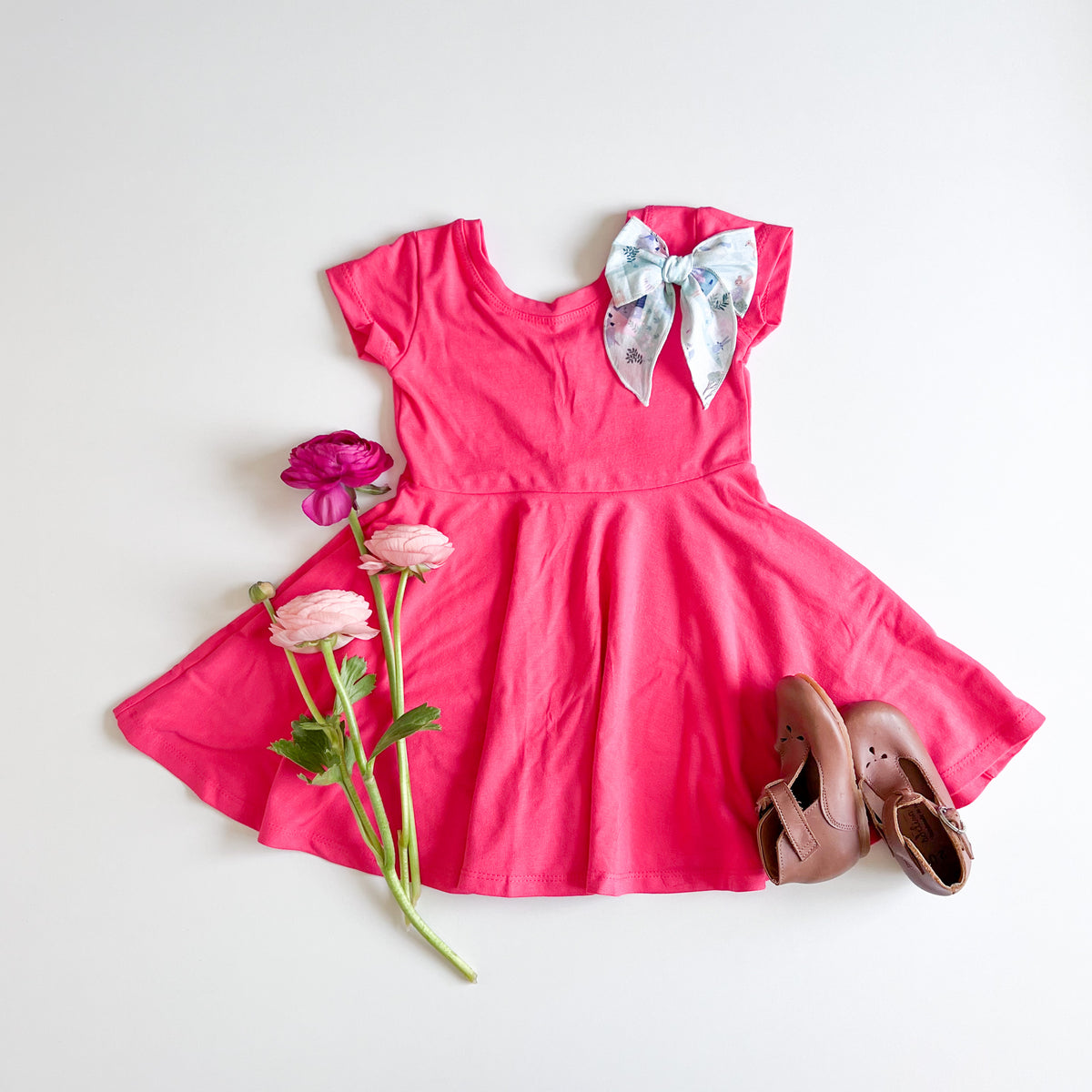 Elle Twirl Dress [Cap Sleeve] in 'Pink Punch' - Ready To Ship