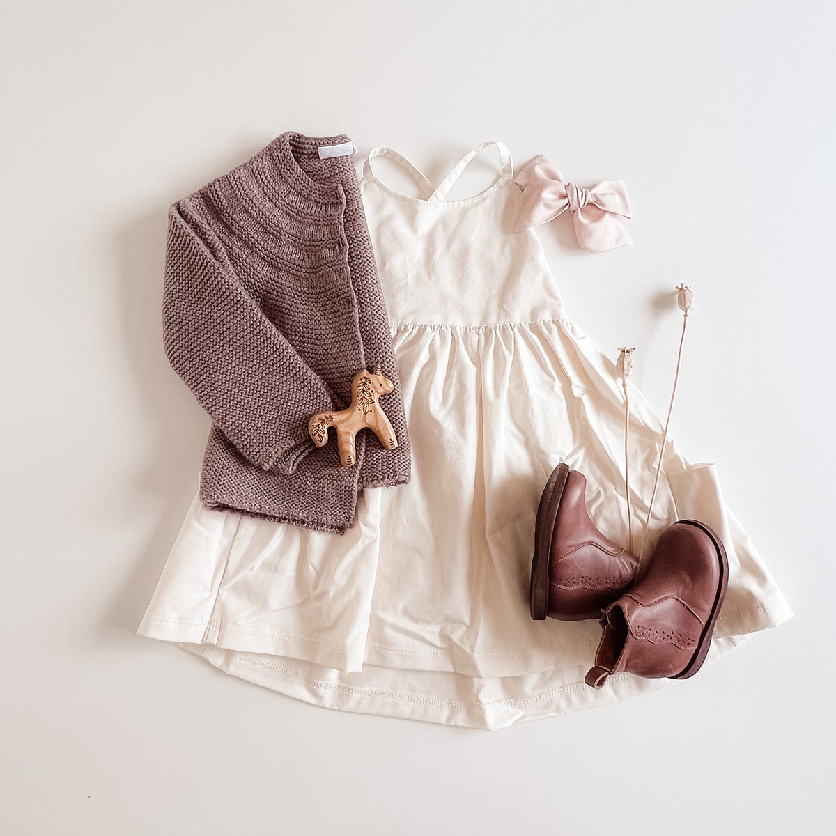 Freya Dress with Market Pockets in 'Vanilla Bean' - Ready To Ship