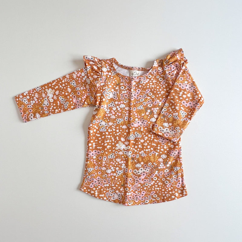 Millie Flutter Shirt in 'Amber Floral' - Ready To Ship