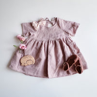 Nora Short-Sleeved Tunic with  Pockets  in 'Whisper' - Ready To Ship
