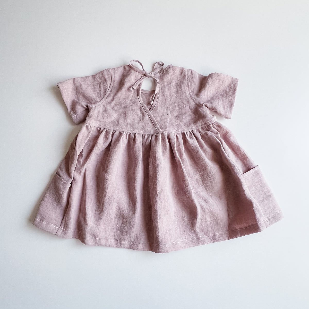Nora Short-Sleeved Tunic with  Pockets  in 'Whisper' - Ready To Ship