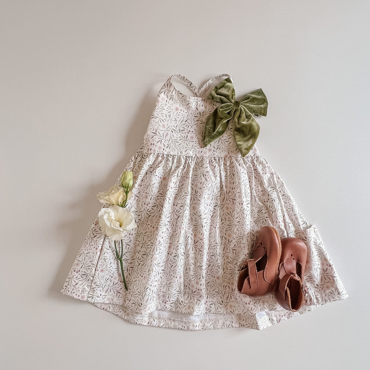 Freya Dress with Market Pockets in 'Little Garden' - Ready To Ship