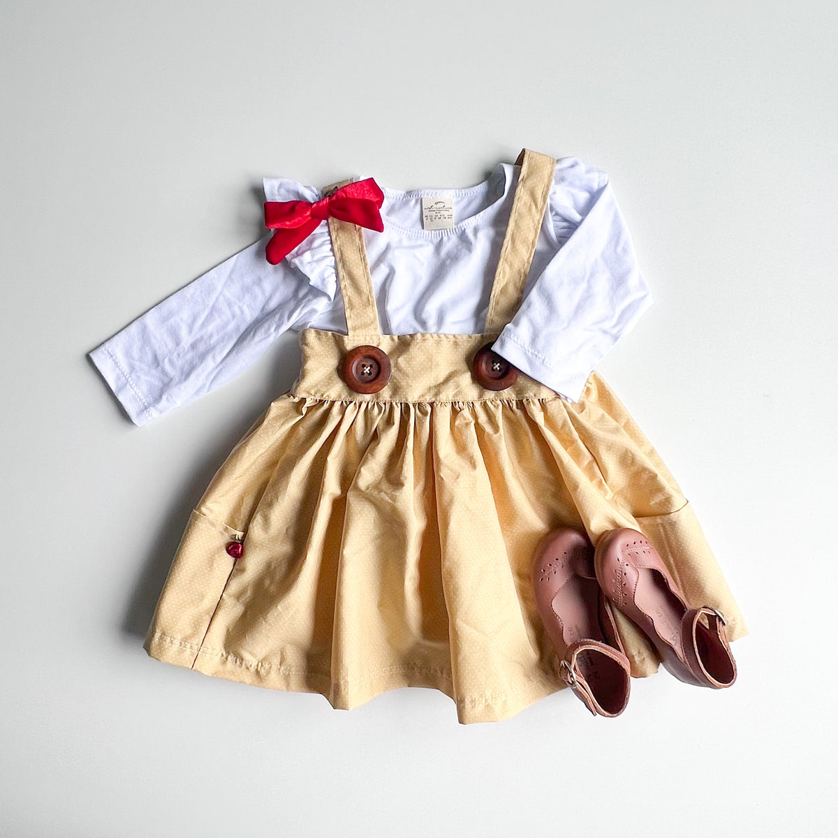 Savannah Suspender Skirt in ‘Buttercup Belle'- Ready to Ship