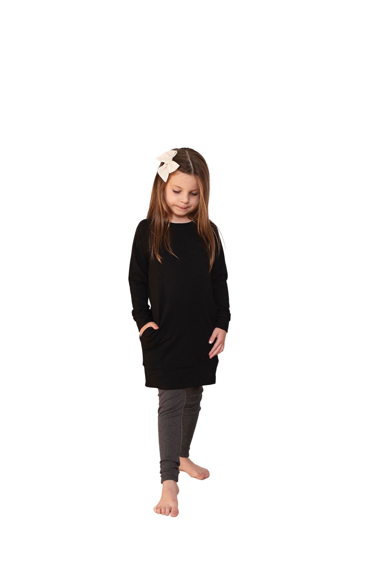 Bryn Sweater Dress - Child in  'Black Magic'- Ready to Ship