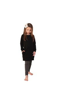 Bryn Sweater Dress - Child in  'Black Magic'- Ready to Ship