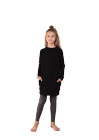 Bryn Sweater Dress - Child in  'Black Magic'- Ready to Ship