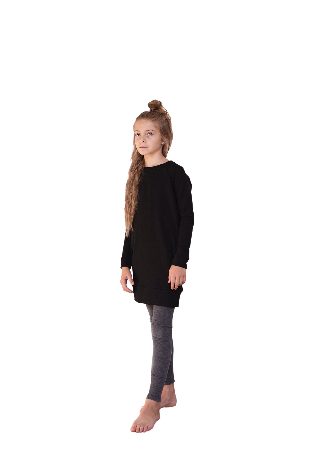 Bryn Sweater Dress - Child in  'Black Magic'- Ready to Ship