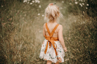 Heidi Pinafore in 'Dotty Chambray' - Ready To Ship