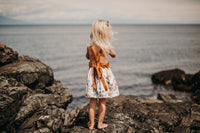 Heidi Pinafore in 'Dotty Chambray' - Ready To Ship