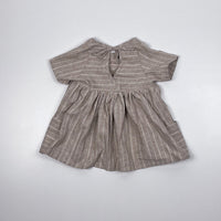 Nora Short-Sleeved Tunic with Pockets in 'Sand Hemp Stripe' - Ready To Ship