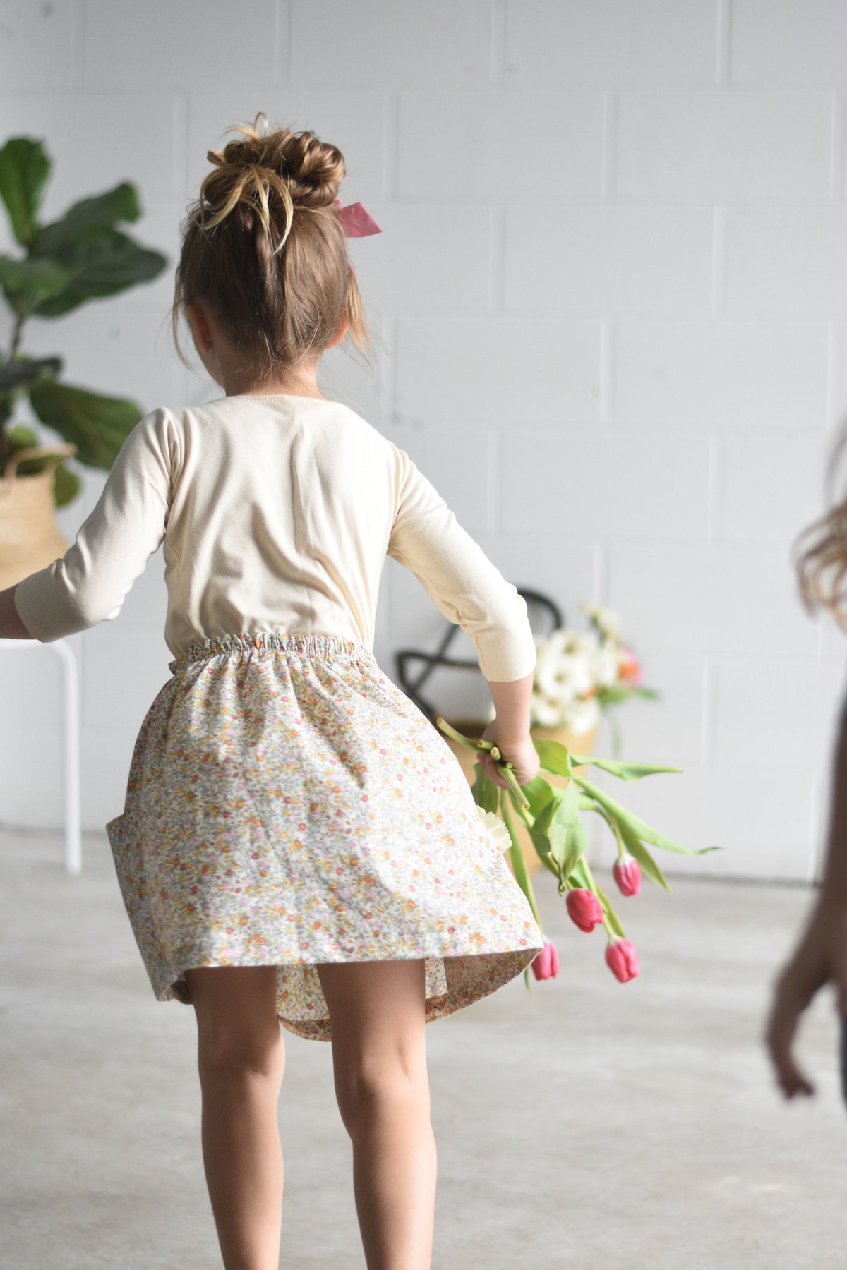 Christiana Skirt in ‘Dotty Chambray' - Ready To Ship