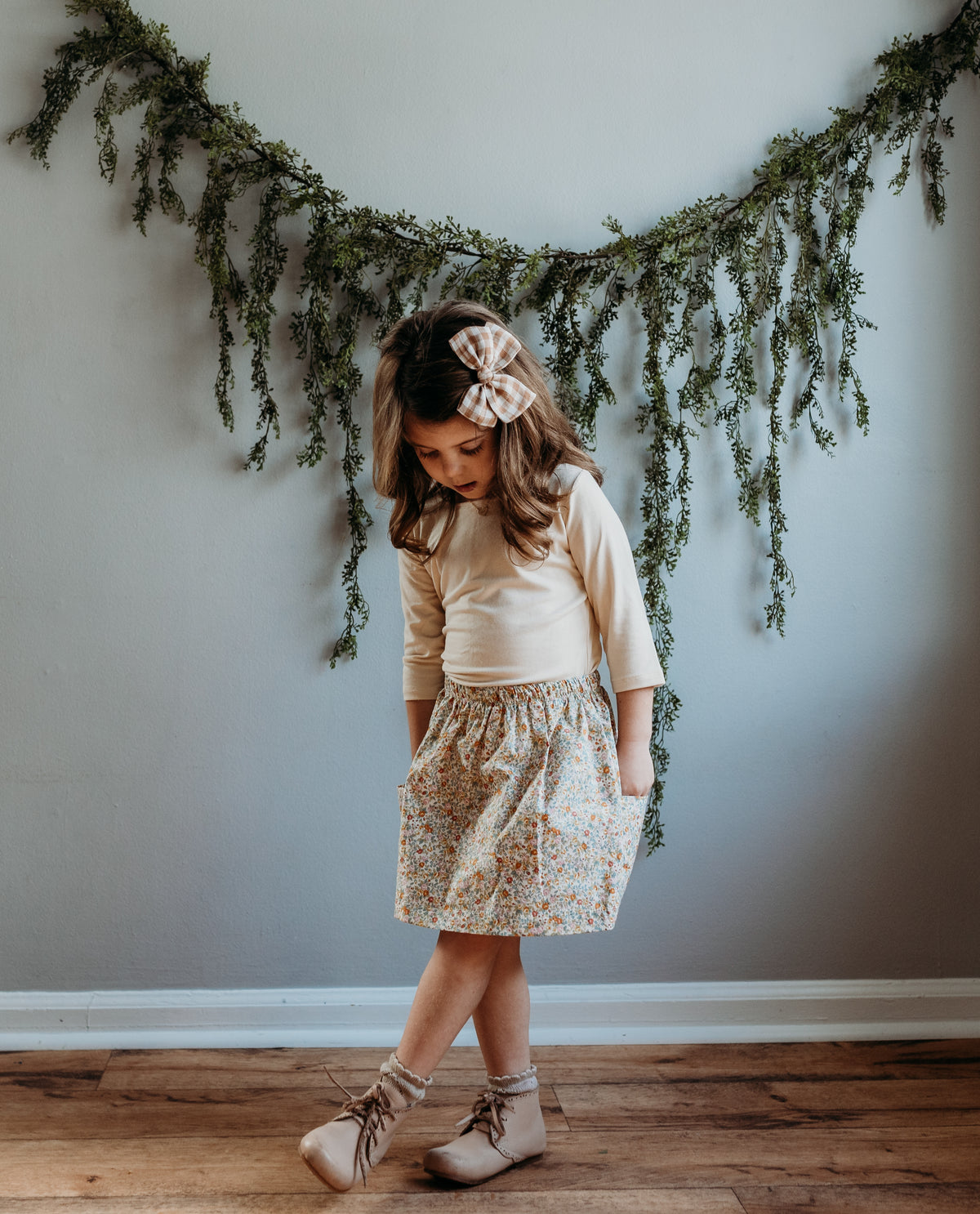 Christiana Skirt in ‘Dotty Chambray' - Ready To Ship